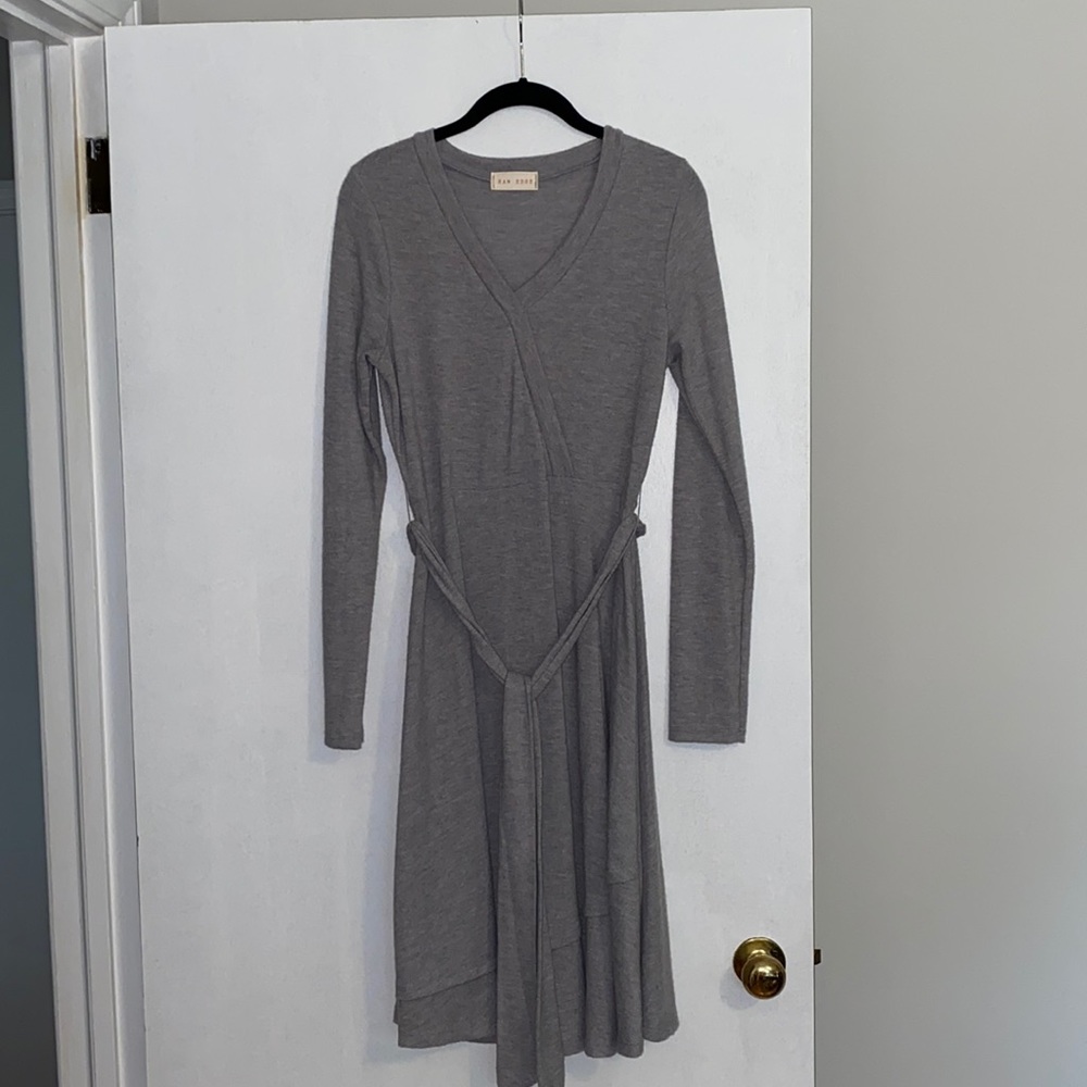 Cozy Gray Sweater Dress - S